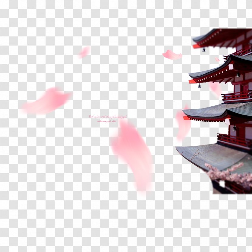 Japan Cherry Blossom - Petal - Japanese And Floating Construction Transparent PNG