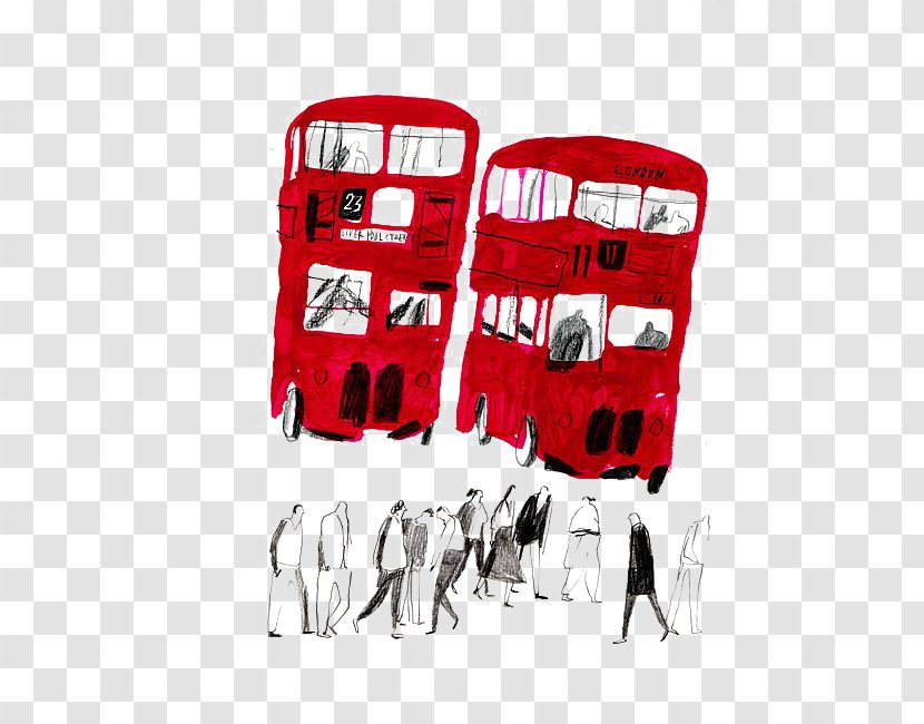 London Bus Illustration - Buses - Red Transparent PNG