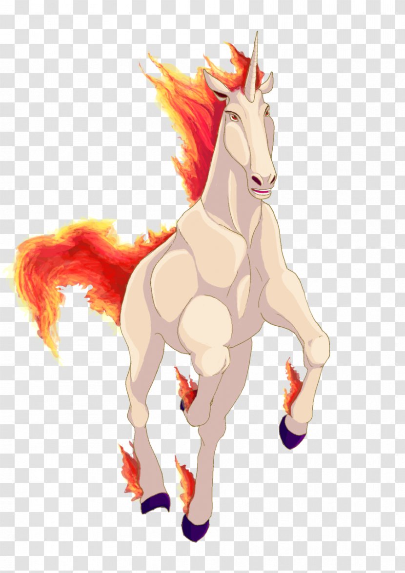 Mane Unicorn Rapidash Vulpix Art - Mustang Horse Transparent PNG