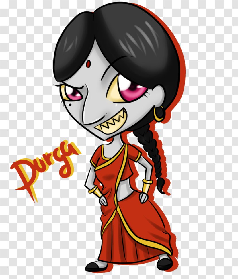 Woman Female Cartoon - Durga Transparent PNG