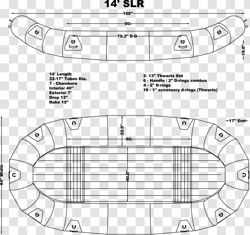 Technical Drawing Raft Boat Circle - Frame - Logo Transparent PNG