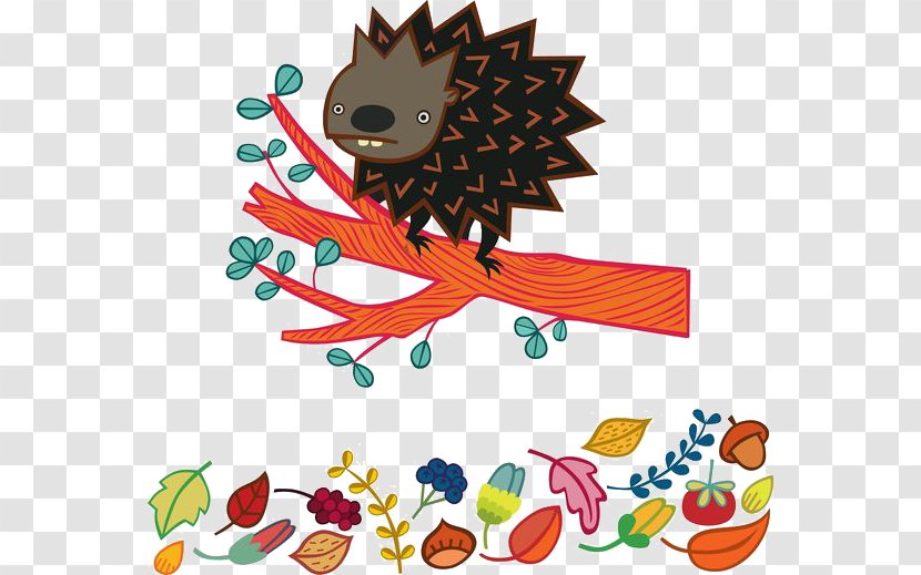 Drawing Cartoon Illustration - Tree - Hedgehog Transparent PNG