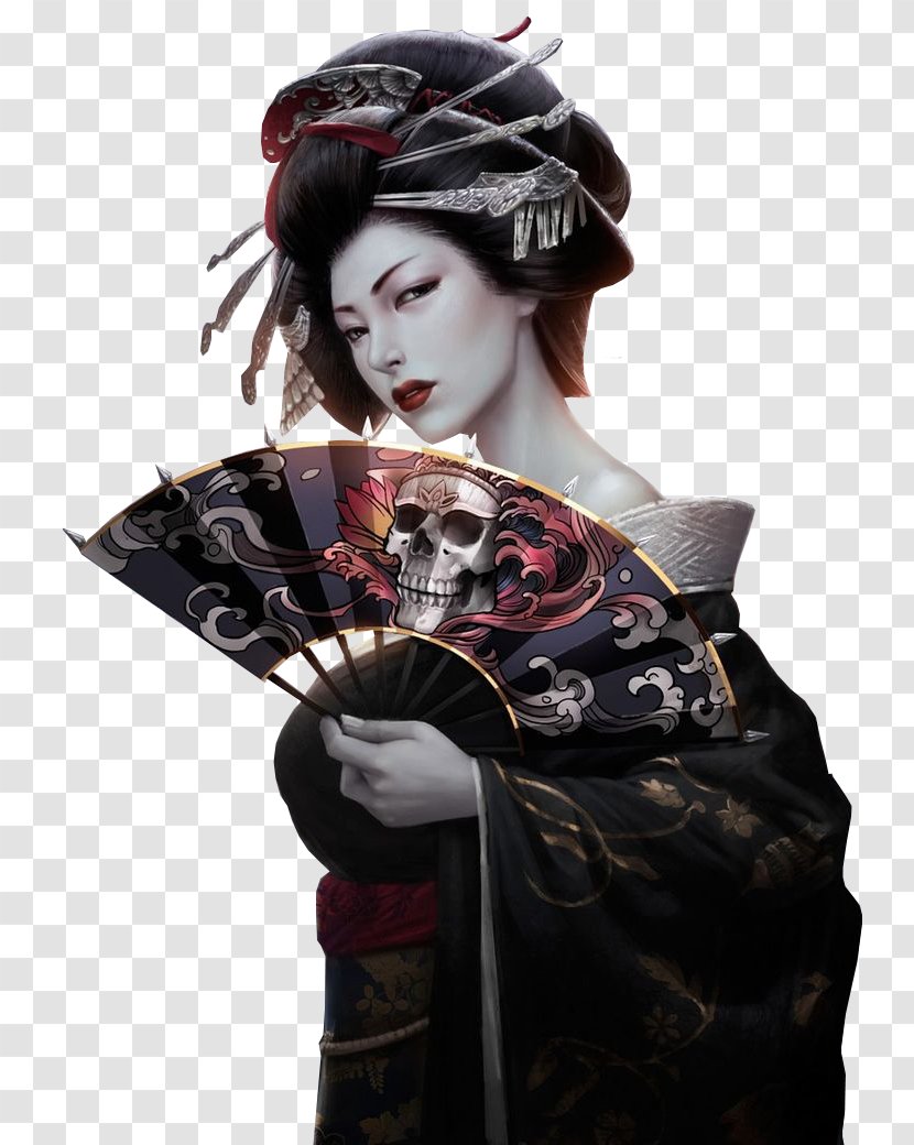 Geisha Concept Art Drawing Painting - Costume Transparent PNG