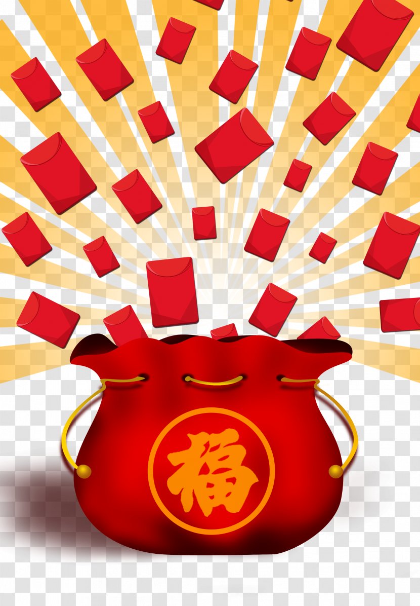 Red Envelope Fukubukuro Chinese New Year U304au5e74u7389u888b - Spring Purse Transparent PNG