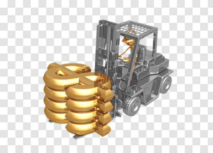 Forklift Service Foreign Exchange Market Illustration - 3D Golden Dollar Transparent PNG