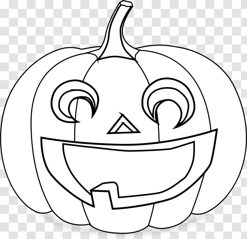 Jack-o'-lantern Drawing Clip Art - Tree - Black And White Transparent PNG