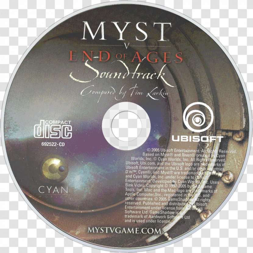 Myst V: End Of Ages Compact Disc Soundtrack Album - Cartoon - V Transparent PNG