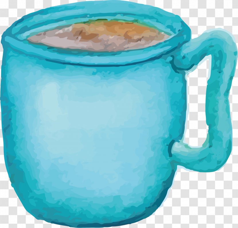 Coffee Cup - Teacup - Blue Water Transparent PNG