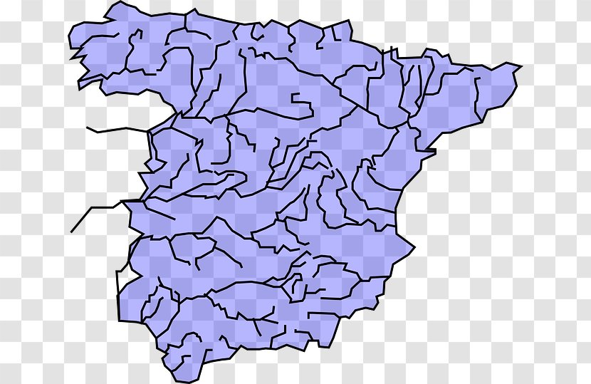 Spain Blank Map Geography River - Organism Transparent PNG