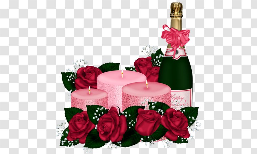 Champagne Garden Roses Birthday Transparent PNG