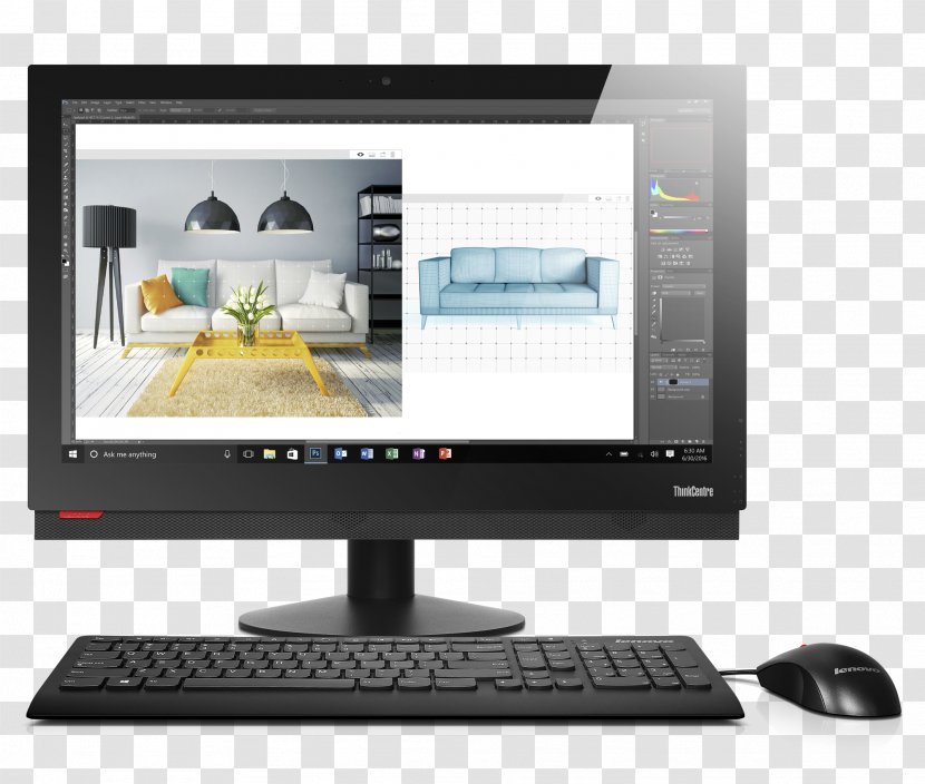 ThinkCentre Lenovo Desktop Computers Intel VPro - Display Device - Monitor Transparent PNG