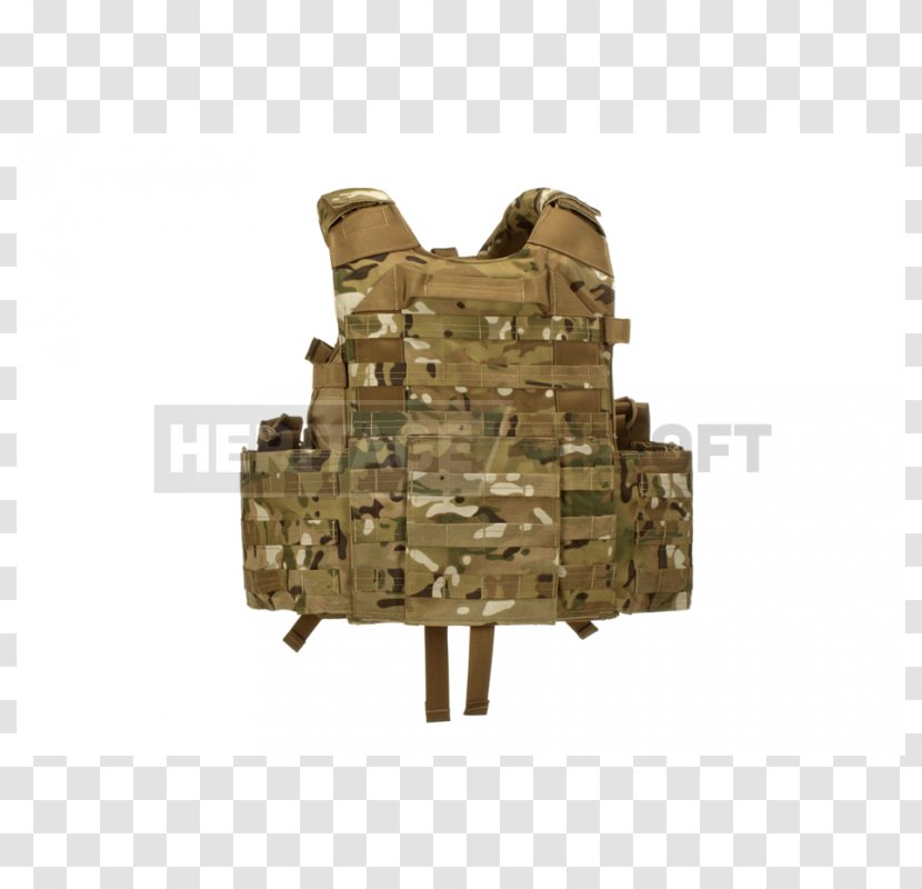 Military Camouflage Soldier Plate Carrier System MOLLE MultiCam Transparent PNG