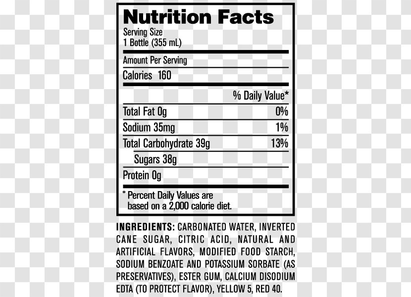 Fizzy Drinks Jones Soda Cola Nutrition Facts Label - Sucrose - Drink Transparent PNG