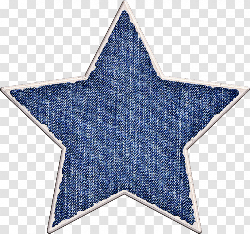 Blue Denim Star Electric Blue Ornament Transparent PNG