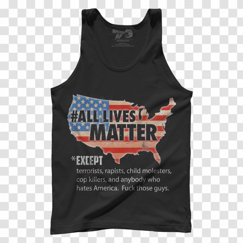 T-shirt United States Clothing All Lives Matter Black - Sleeveless Shirt Transparent PNG