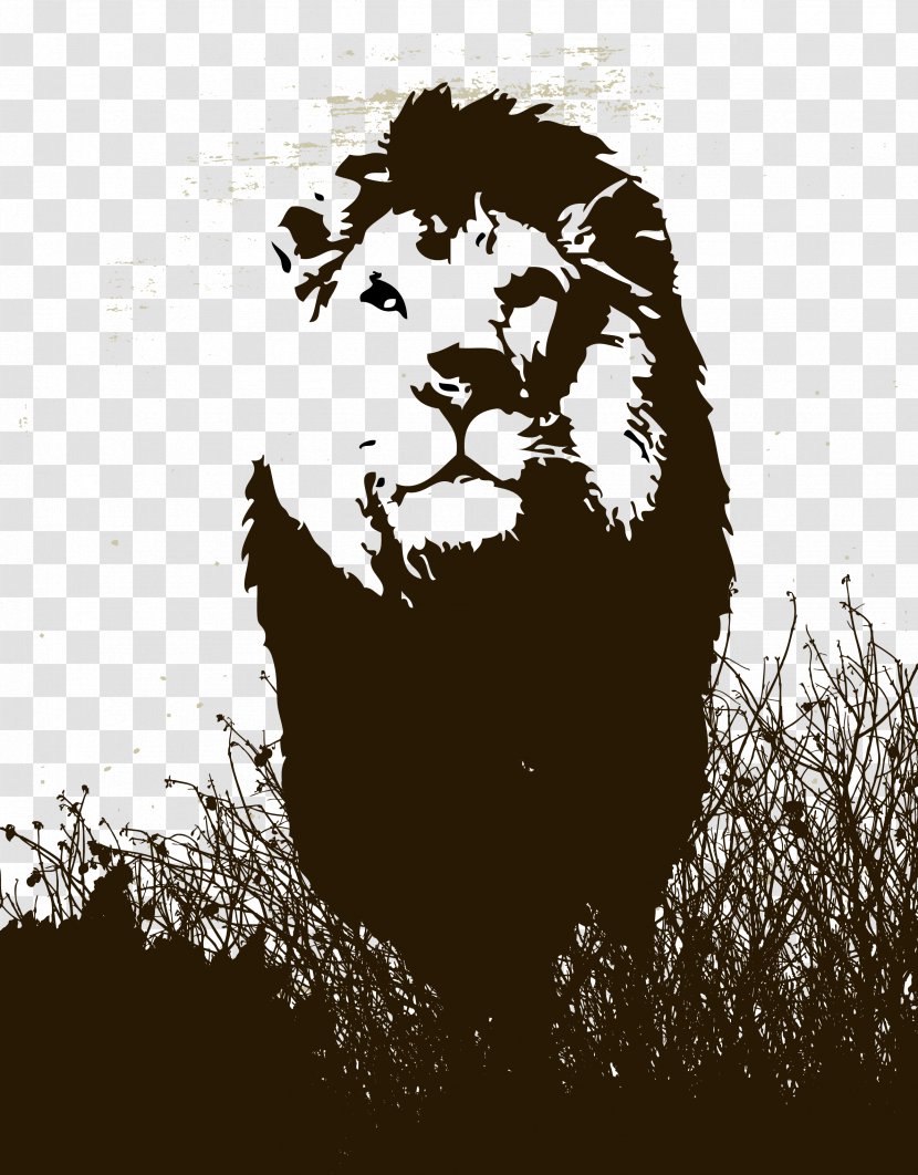 Maasai Mara Lion Wall Decal Sticker - Big Cats - Vector Lions Transparent PNG