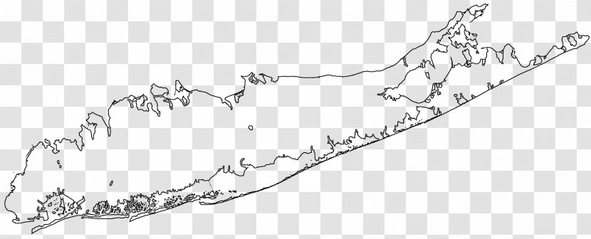 Ronkonkoma New York City Southold Blank Map - Black And White Transparent PNG