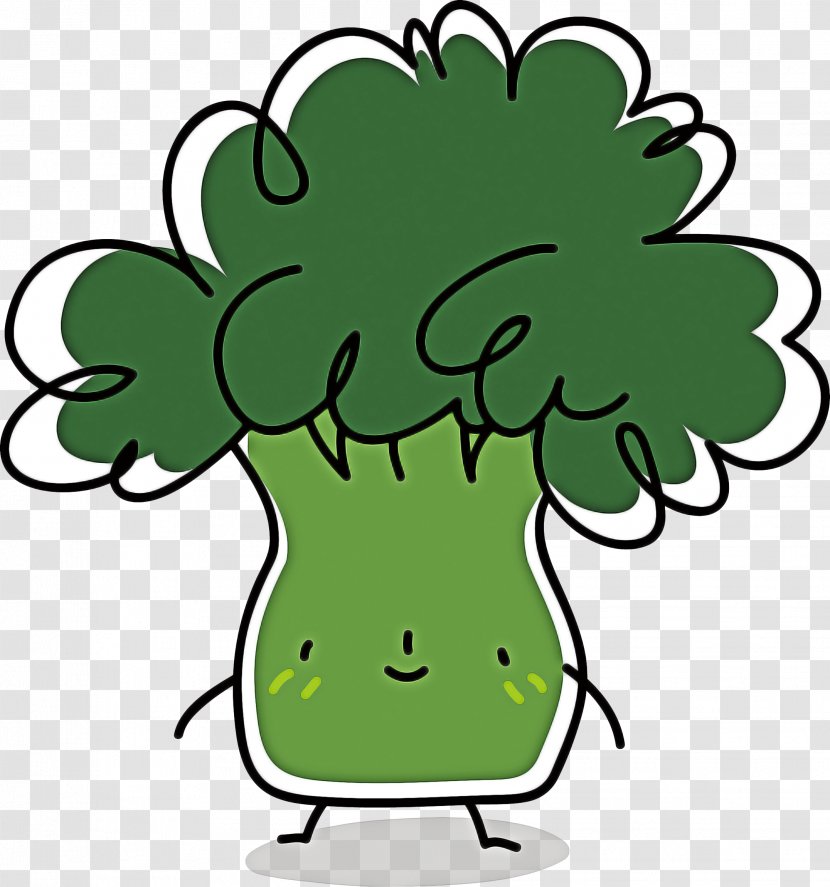 Green Leaf Background - Greens - Line Art Broccoli Transparent PNG