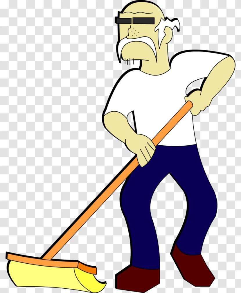 Janitor Cleaner Mop Cartoon Clip Art - Sports Equipment - Cliparts Transparent PNG
