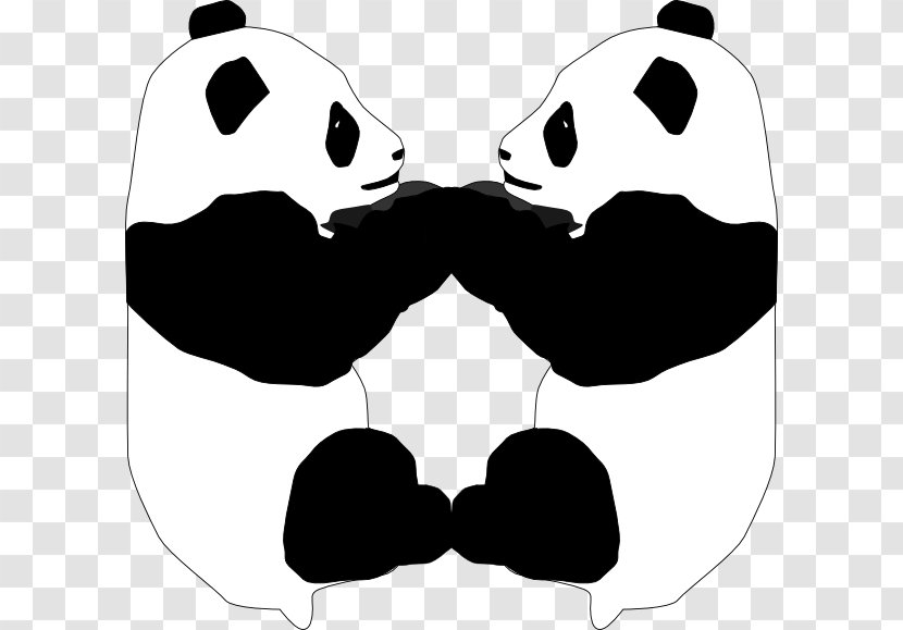 Giant Panda Love Bear Clip Art - Cartoon - PANDA OUTLINE Transparent PNG