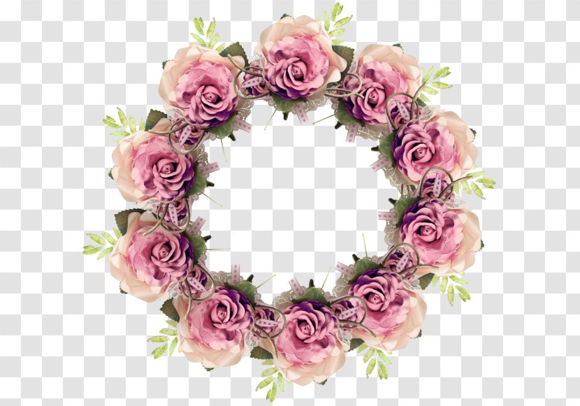 Garden Roses Wreath Pink Flower - Decor - Rose Family Transparent PNG