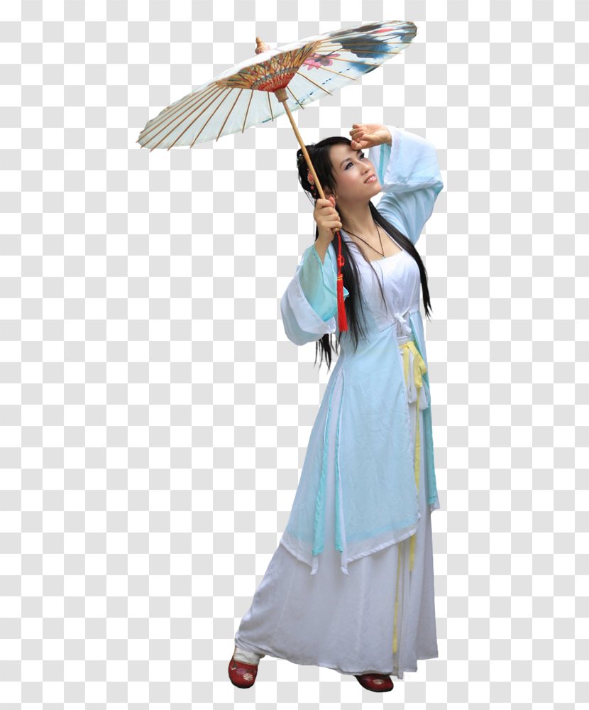 Oil-paper Umbrella Robe Costume Drama - 美女 Transparent PNG