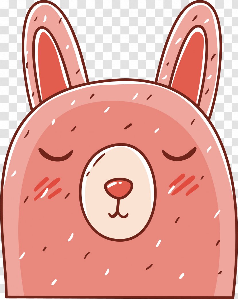 Rabbit Illustration - Mammal - Pink Pattern Transparent PNG