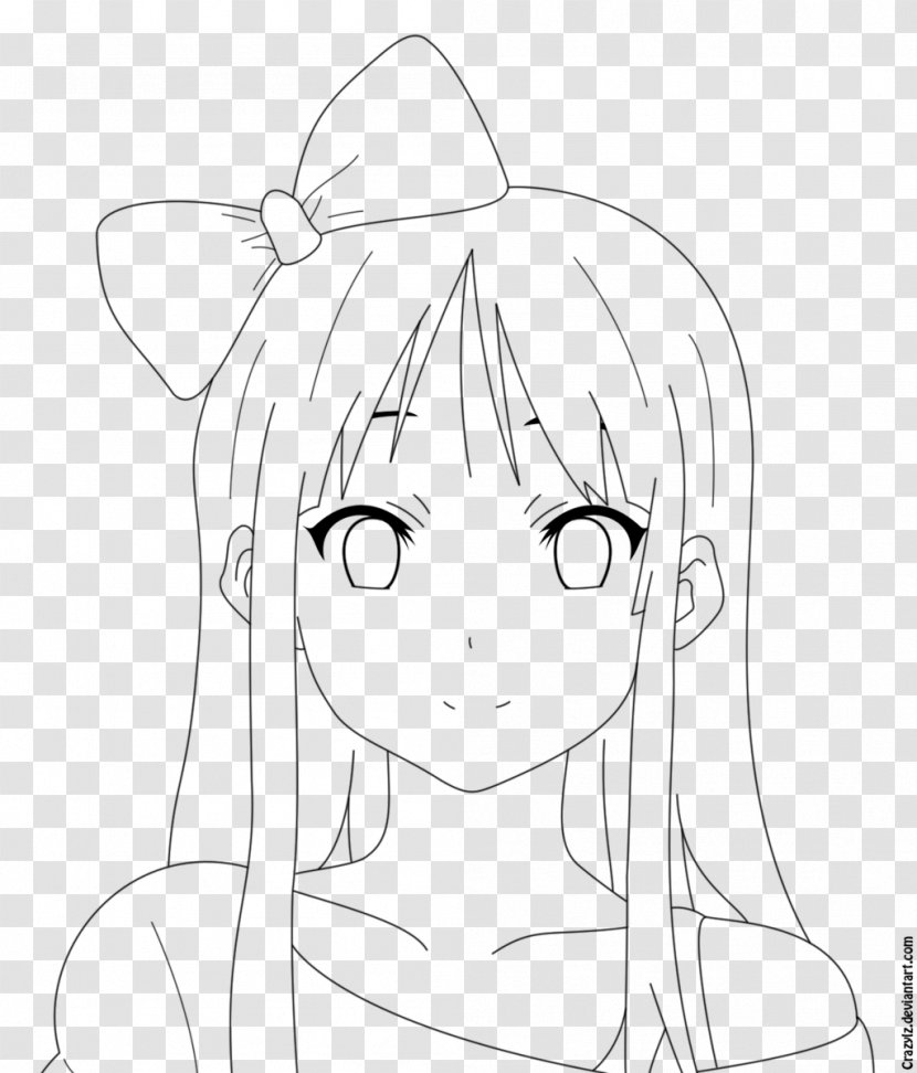 Mio Akiyama Line Art K-On! After School Live! Drawing - Silhouette - Take A Message Transparent PNG