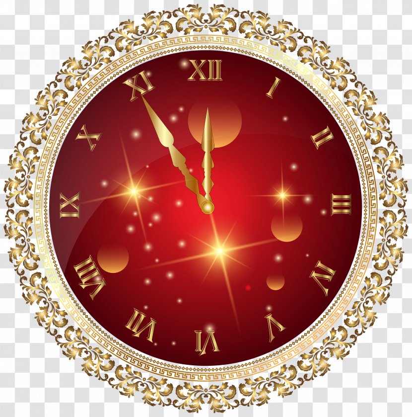 New Year's Eve Day Clip Art - Christmas - Red Clock PNG Transparent Image Transparent PNG