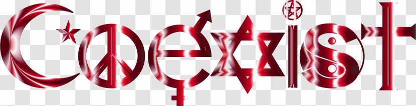 Coexist Clip Art - Red - Cliparts Transparent PNG