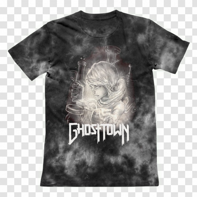 T-shirt Tie-dye Ink Bleach - Sleeve - Ghost Town Transparent PNG