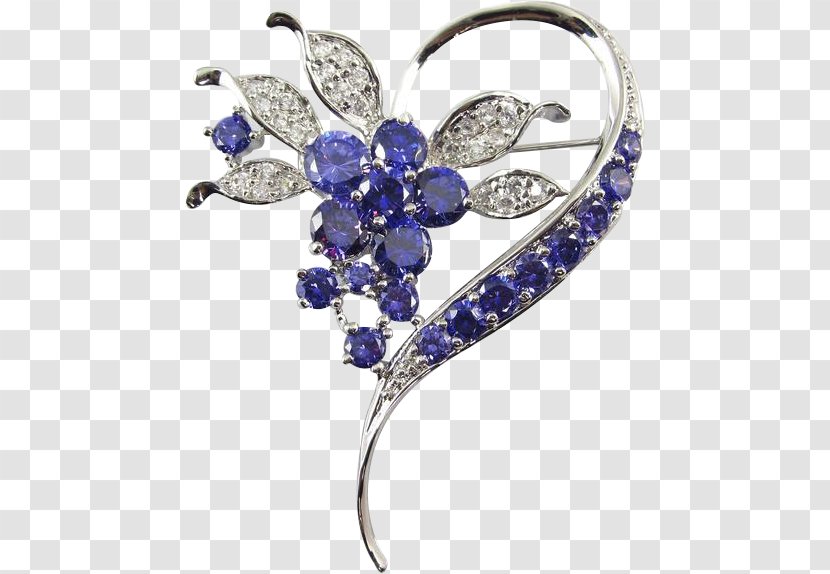 Sapphire Brooch Diamond Jewellery - Quartz - Blue Crystal Transparent PNG