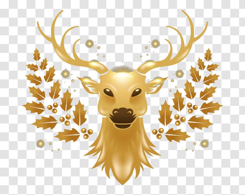Reindeer - Rgb Color Model - Golden Christmas Transparent PNG