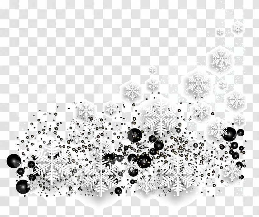 White Snowflake - Black And - Fashion Background Decoration Transparent PNG