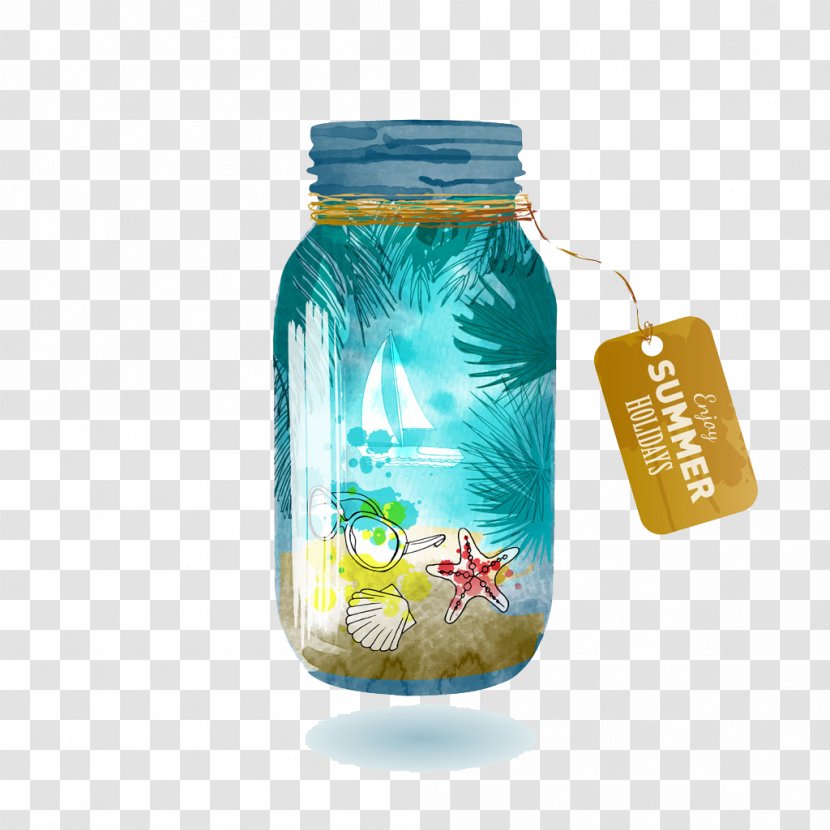 Beach Bottle Illustration - Drifting Products Transparent PNG