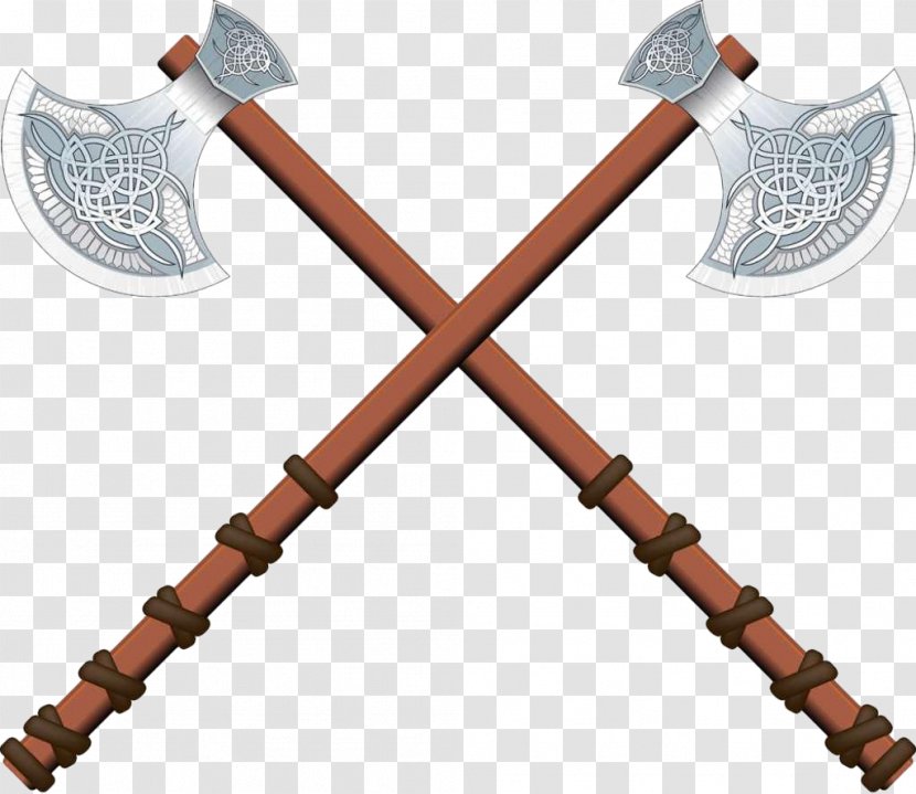Axe Celts Illustration - Photography - Two Axes Cross Transparent PNG