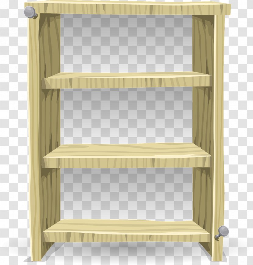 Bookcase Shelf Furniture Closet Clip Art - Hardwood - Wooden Shelves Transparent PNG