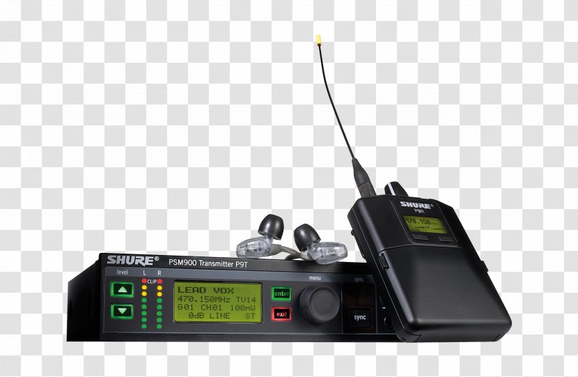 Shure Microphone In-ear Monitor Wireless Sound - Measuring Instrument Transparent PNG