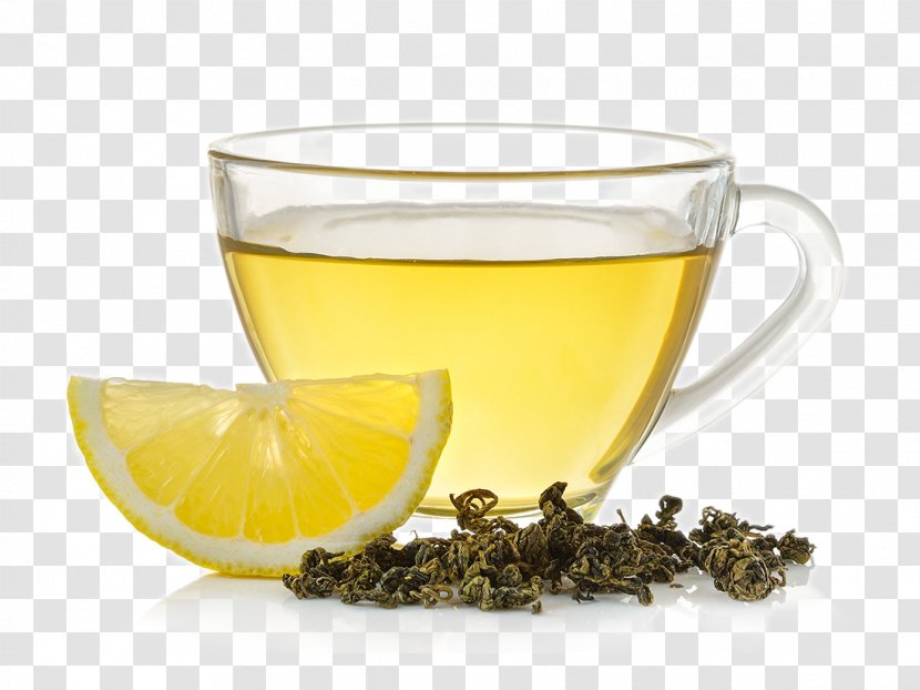 Green Tea Citron Food Lemon - Slices And In The Back Of Lemonade Transparent PNG