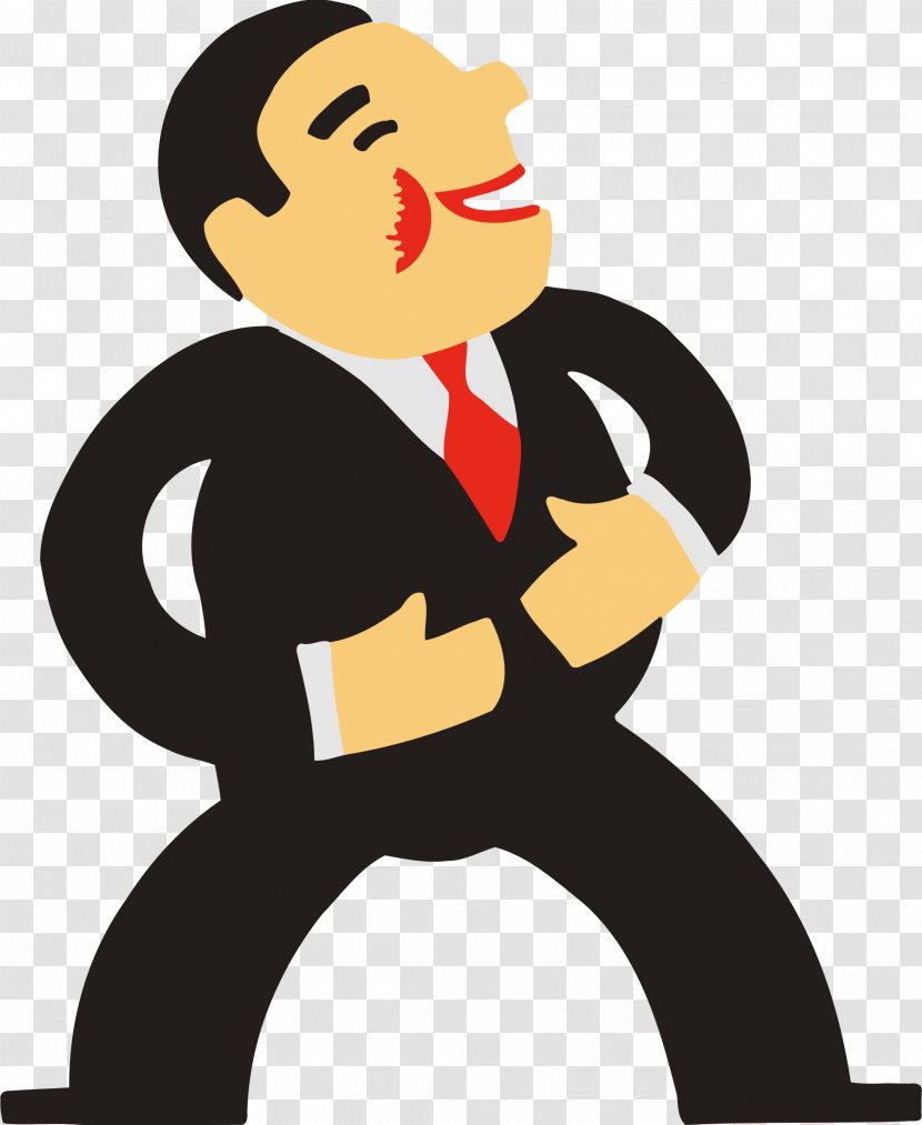 Suit Cartoon Royalty-free Clip Art - Laugh Transparent PNG