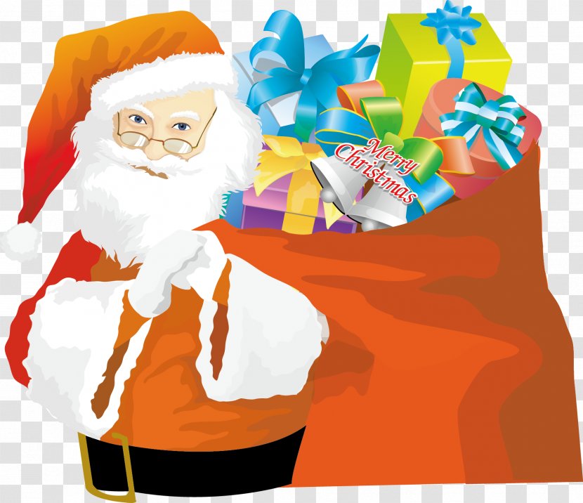Santa Claus Christmas Card Gift - Vector Transparent PNG