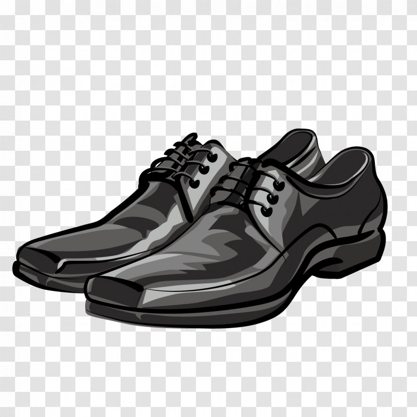 Shoe Stock Photography Illustration Clip Art - Black - Cartoon Men's Shoes Transparent PNG