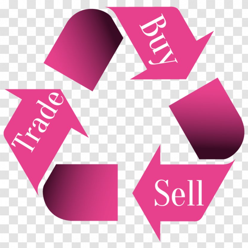 Paper Recycling Symbol - Magenta - Buying And Selling Transparent PNG