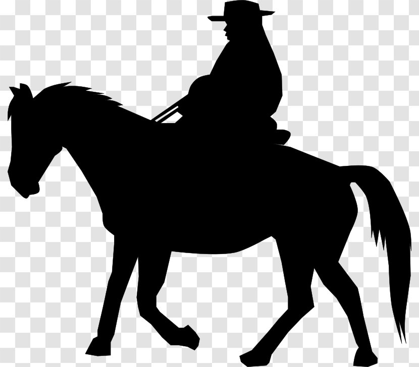 Cowboy Silhouette Clip Art - Mustang Horse Transparent PNG