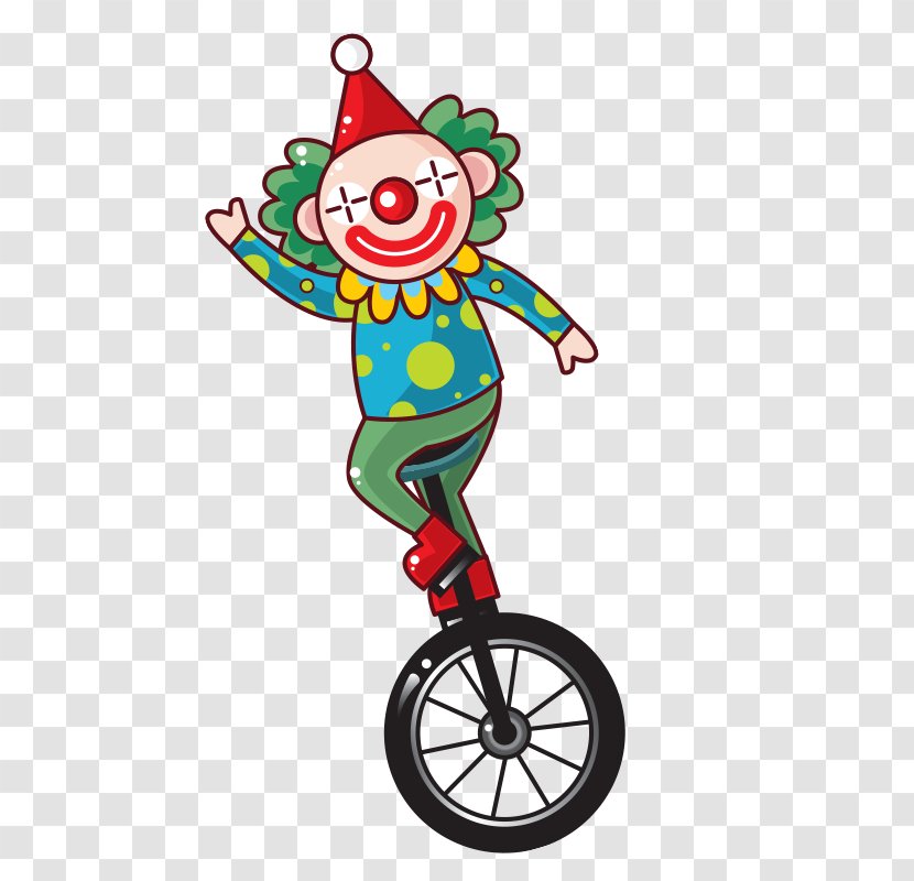 Clown Unicycle Clip Art - Cartoon Transparent PNG