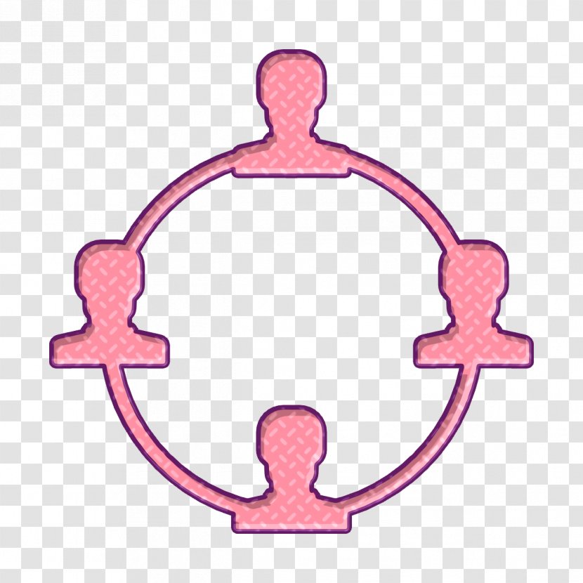 Management Icon Network Group - Thumb Pink Transparent PNG