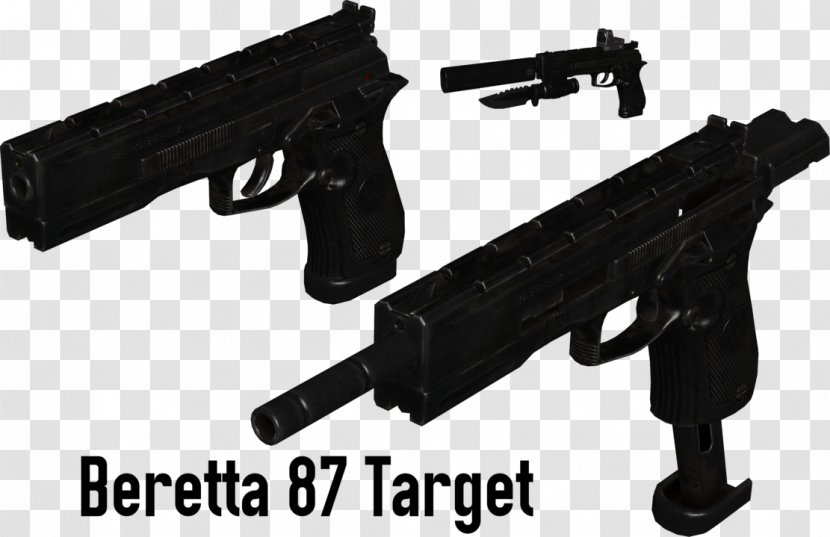 Beretta 87 Target Trigger Firearm Cheetah - Silhouette - Handgun Transparent PNG