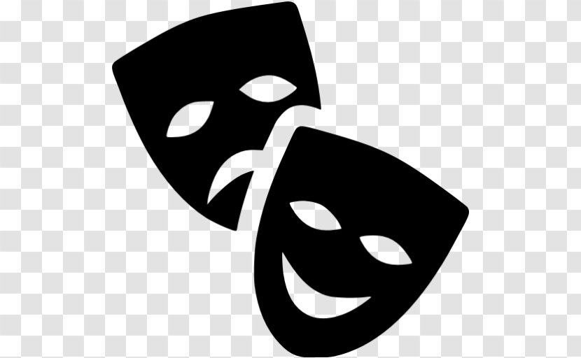 Mask Theatre Clip Art - Black And White Transparent PNG