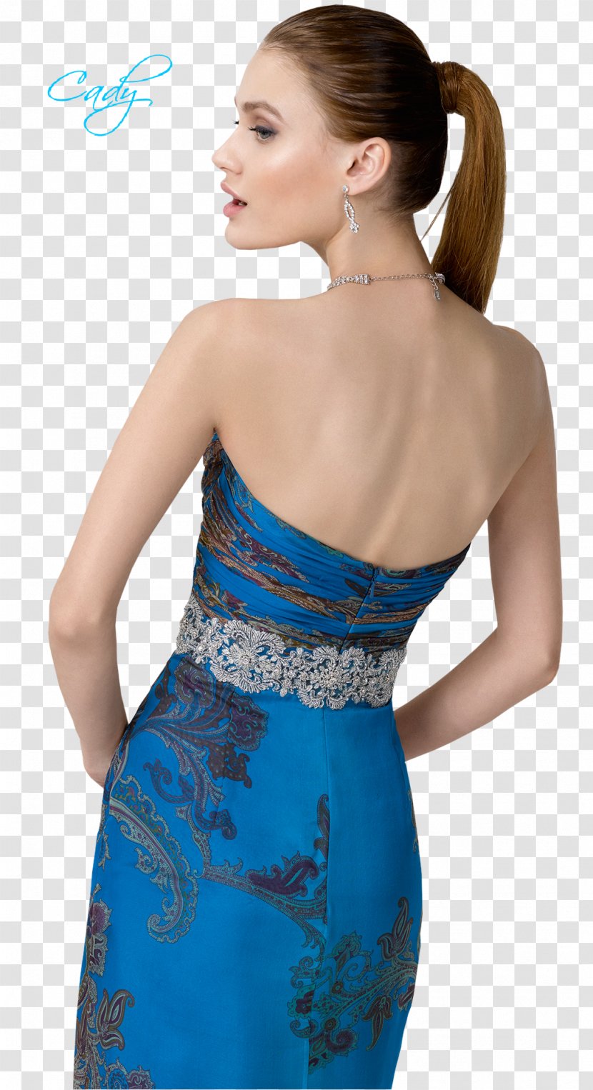 Cocktail Dress Shoulder Satin - Electric Blue Transparent PNG