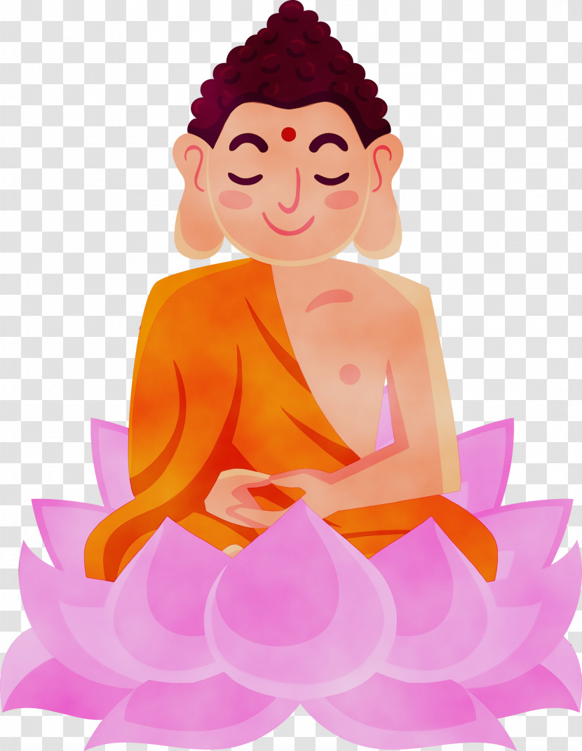 Pink Meditation Sitting Guru Transparent PNG
